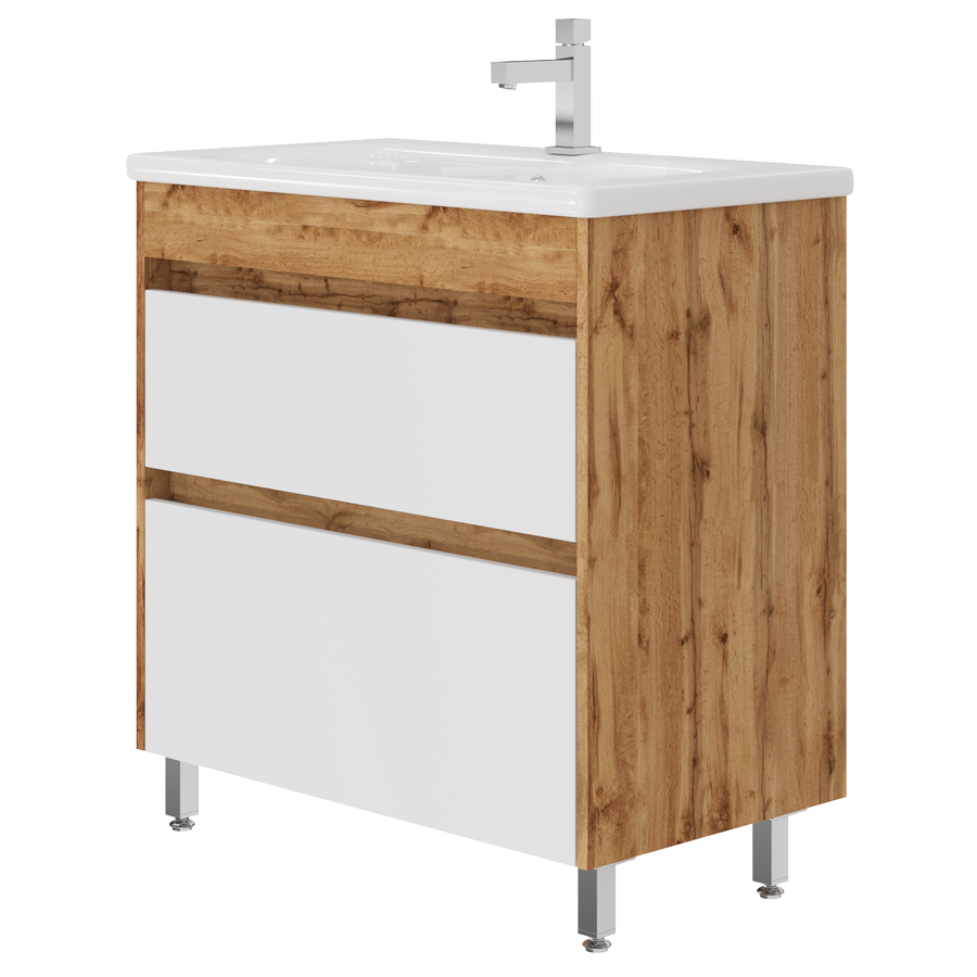 Vanity unit Luton Lt-80 Floor-Standing Wotan Oak
